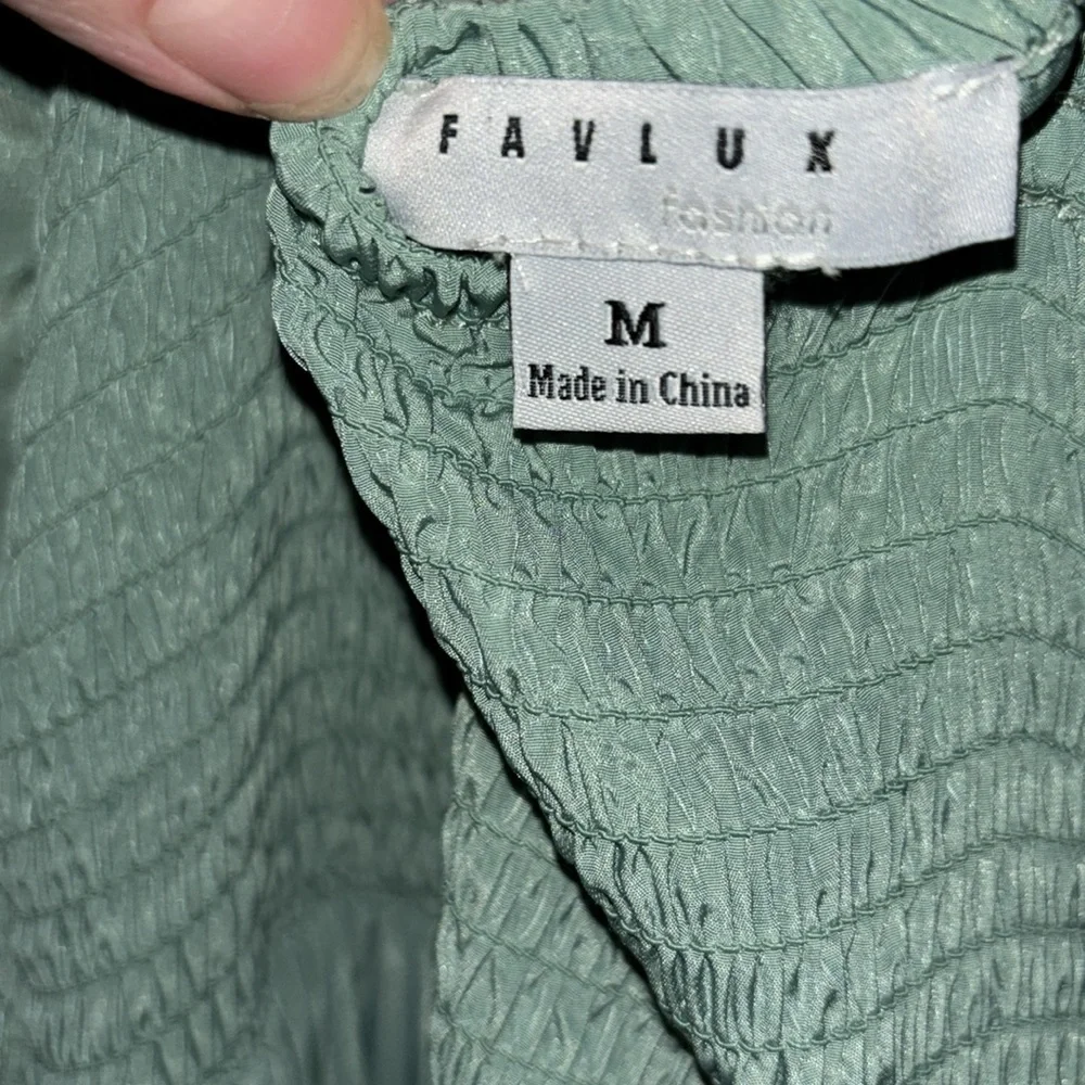 Fables agate green color women’s medium spaghetti strap Thai front long dress - Picture 10 of 12